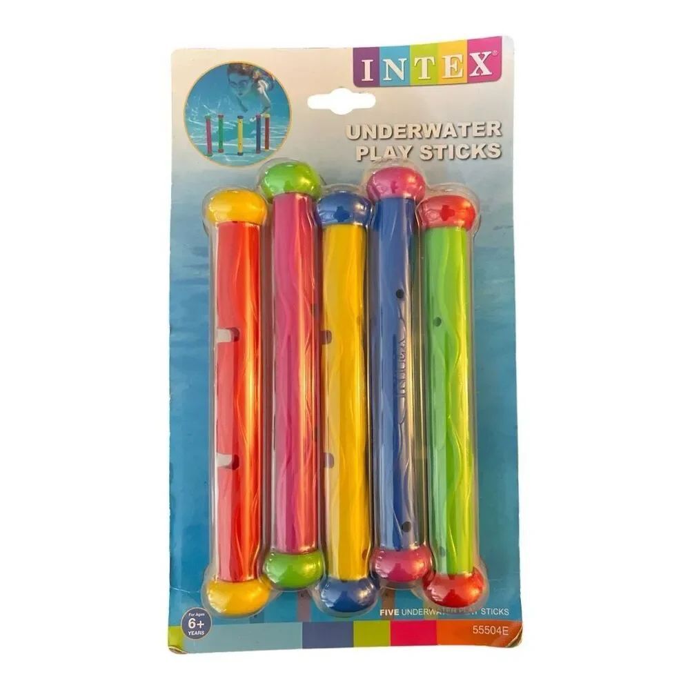 Intex Underwater Play Sticks Multicolor Dive Toys Swimming Pool Pack of 5
